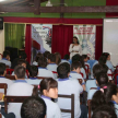 La Abg. María Cristina Sanabria, Coordinadora de la Campaña Educativa, hizo la presentación de la actividad pedagógica.