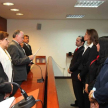 El titular de la Corte Suprema de Justicia, Víctor Núñez tomando el juramento de rigor a los nuevos agentes de la Defensoría y Fiscalía