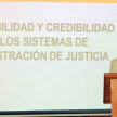 Magistrada de la Corte Suprema de Justicia de Costa Rica, doctora Zarela Villanueva, quien expuso sobre la experiencia desarrollada en su país.