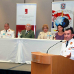 El subcomandante de la Policía Nacional, comisario Eliseo Báez, durante la apertura del seminario.