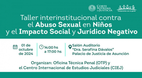 OTP invita a taller interinstitucional contra el Abuso Sexual en Niños y el Impacto Social y Jurídico Negativo.