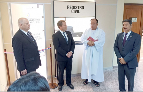 Oficina del Registro Civil en el Palacio de Justicia de Pilar ya en funcionamiento.