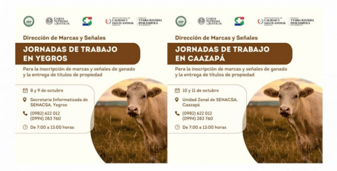 Marcas y Señales de Ganado realizará jornadas de trabajo en Caazapá.