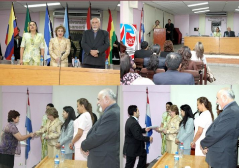 Durante la apertura del acto de entrega de certificados que contó con la presencia de la ministra Gladys Bareiro de Módica