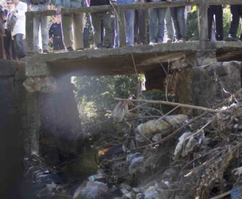 Durante una intervención ambiental que se realizó en San Lorenzo.