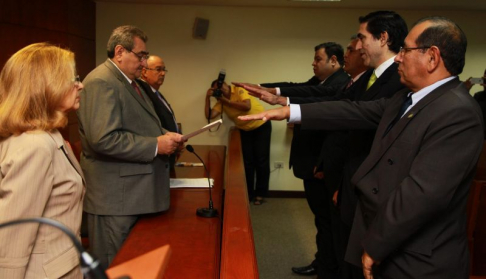 Durante el juramento.