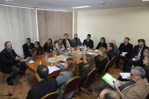 Momento de le reunión entre los directores del área administrativa del Poder Judicial y los directores