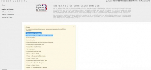 Plataforma de Oficios Electrónicos.