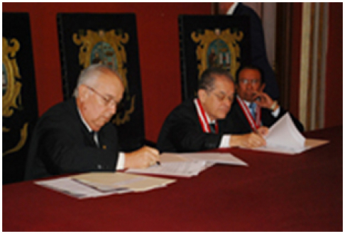 Corte Suprema de Justicia firmó un convenio de cooperación con la Universidad Nacional Mayor de San Marcos de Perú
