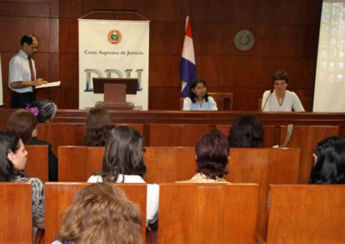 Foto archivo de una capacitación de Derechos Humanos que se había realizado en la sede judicial de Asunción