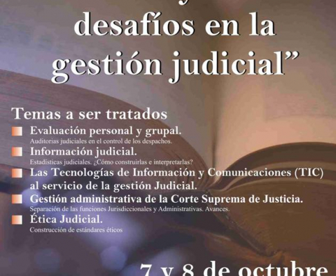 En seminario internacional analizarán avances y nuevos desafíos en la gestión judicial