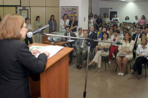 Presidenta de la Corte Suprema de Justicia Alicia Pucheta de Correa, en un acto organizado por la Secretaria de la Mujer