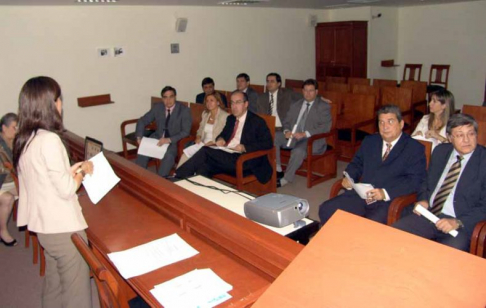 Reunión que mantuvieron en la Corte los jueces penales de Garantías.