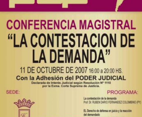 Se desarrolla esta tarde conferencia sobre “Contestación de la demanda”