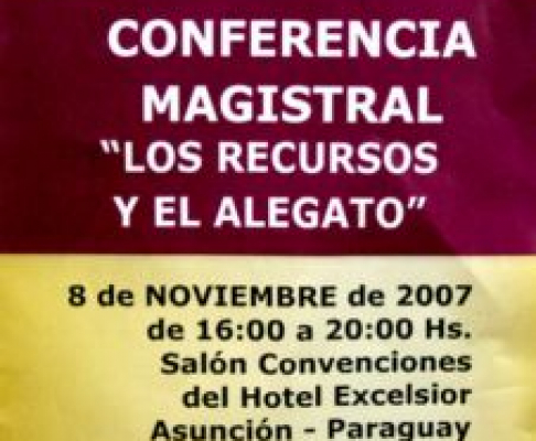 Importantes juristas brindarán hoy conferencias sobre recursos y alegatos