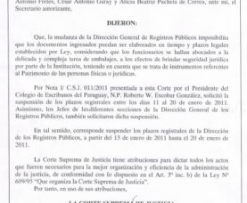 Escribanos manifestaron su preocupación ante los contratiempos que podrían ocasionar la mudanza de los Registros Públicos