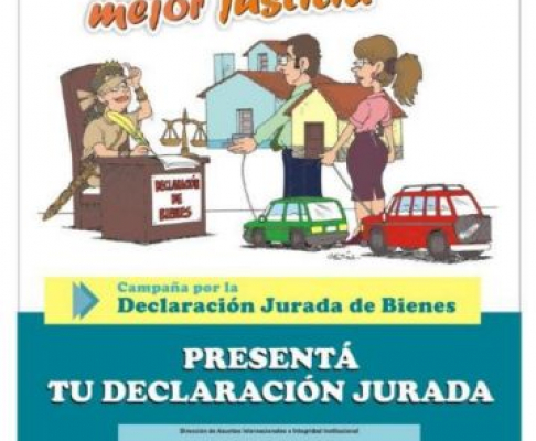 Afiche de la campaña sobre declaración jurada de bienes