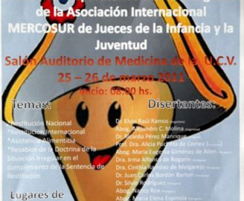 Afiche de las Jornadas Preparatorias del VII Congreso de Jueces de la Infancia y la Juventud. 