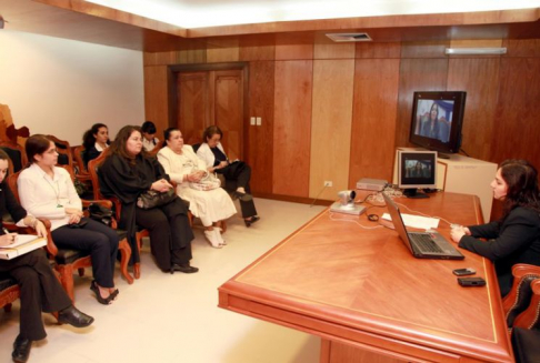 Archivo de una teleconferencia realizada en el Palacio de Justicia