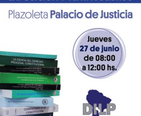 Durante la jornada estarán a la venta jurisprudencias, doctrinas y textos de carácter jurídico en general.