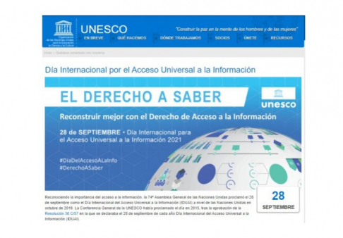 Conmemorarán Día Internacional del Acceso a la Información con un evento virtual