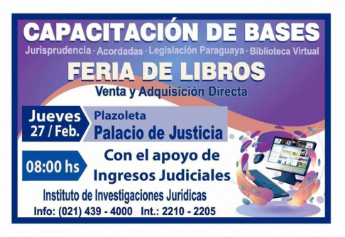 IIJ realiza feria de libros y capacitación sobre bases de datos jurídicos.