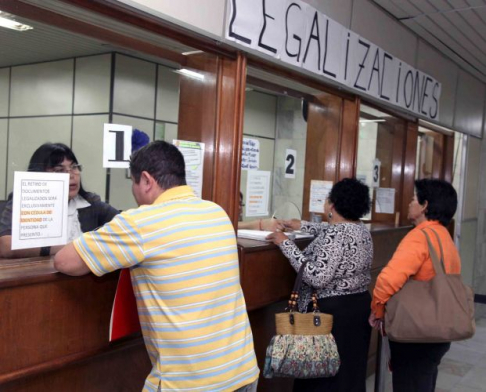 La Oficina de Legalizaciones está ubicada en la planta baja del Palacio de Justicia de Asunción.